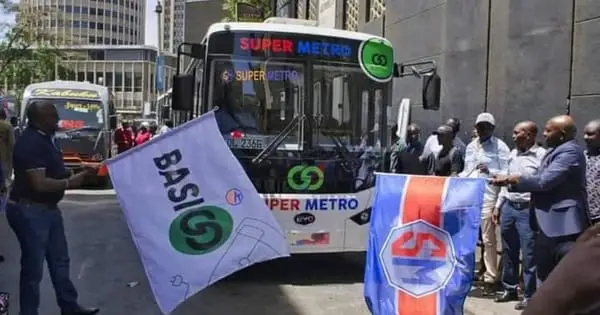Super Metro's first electric bus by BasiGo.